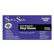 Soft 'n Style Disposable Vinyl Gloves Small 25ct-3 pack