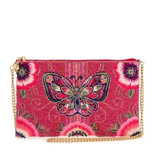 Mary Frances Social Butterfly Beaded Butterfly Mini Crossbody Handbag