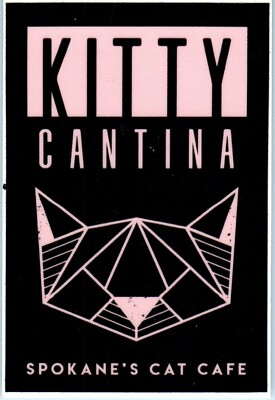 Kitty Cantina Spokane's Cat Cafe 4.5'' x 3'' Decal/Sticker Unused
