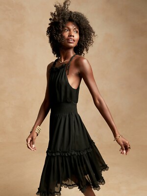 deiji studios round halter dress Gathered Halter Dress