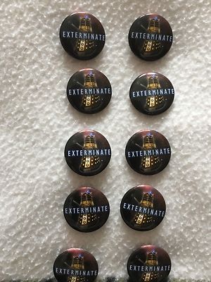 Doctor Who 10 Bronze Dalek Exterminate Button Abzeichen 
