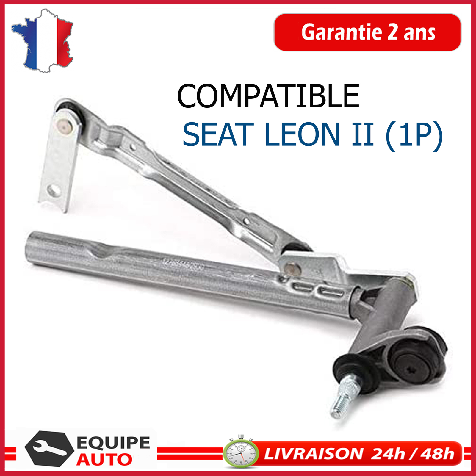 Tringlerie d'essuie-glace avant gauche premium acier pour Seat Leon 1P1