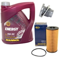 MotoröL Set ÖLfilter SH4053P 5W30 4Liter + ÖLablassschraube FüR Opel Movano