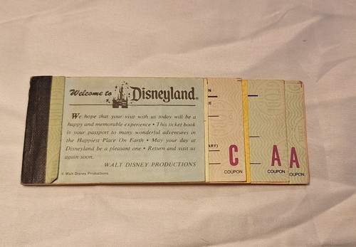 Vtg 70s 3 Disneyland 1970s Ticket Book Child & Adult 10 11 & 15 Adventures - Picture 7 of 8