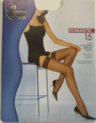 3 paia di AUTOREGGENTE LEVANTE ROMANTIC 15 taglia 2 panna
