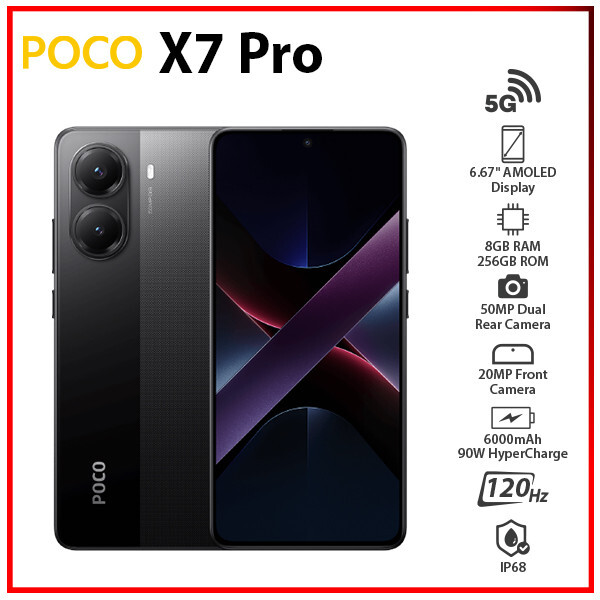 Xiaomi POCO X7 Pro 5G 8GB+256GB BLACK Dual SIM Unlocked Android