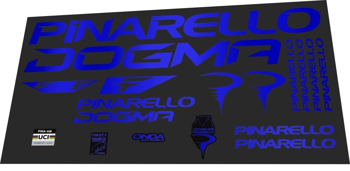 SET ADESIVI TELAIO PINARELLO GALILEO 2003 - COLORE BLU ORIGINALI