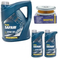 MotoröL Set Mannol 20W-50 Safari 7 Liter + ÖLfilter FüR Mercedes 190 G-Klasse T1