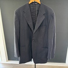 Canali men's black 100 wool sport coat jacket blazer sz 44R made in Italy EUC