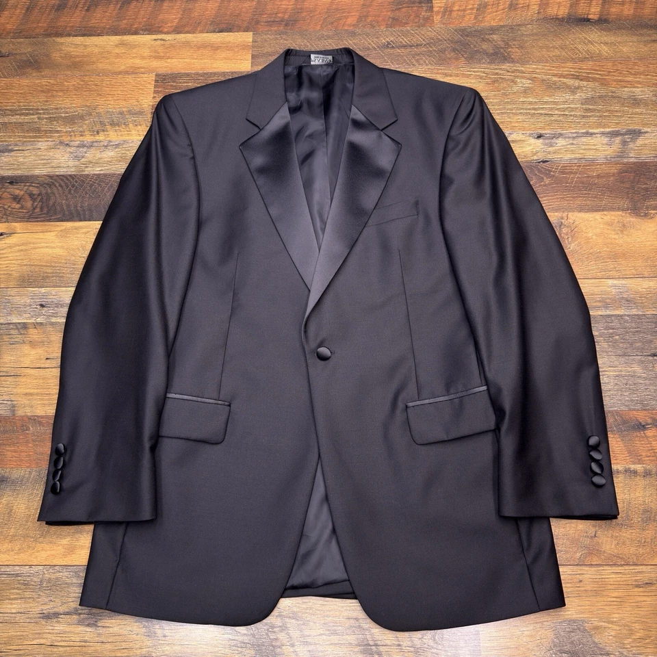 Traje Esmoquin Jos A Bank 40R Negro Lana 34x30 Pantalones Formales 2 Piezas Foto 2 de 4