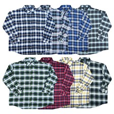Flannel Plaid Shirt Men Big Sizes Single Pocket Button Up New Colors 3XL 4XL 5XL
