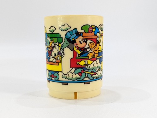 Vintage Disney Kids Cup Train Superseal Juice Cup Mickey Minnie Daisy Donald - Picture 3 of 6