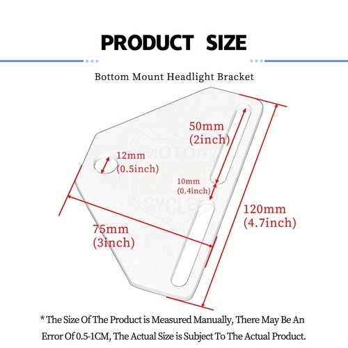 Motorcycle Chrome Bottom Mount Headlight Bracket Adapter For Harley Touring Bike - Picture 7 of 7