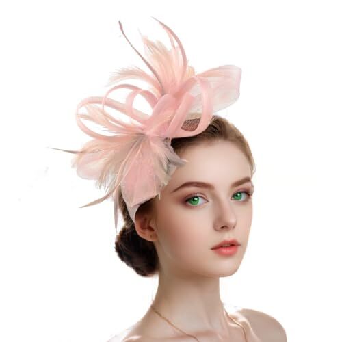Women Fascinators Hats for Tea Party Hats Kentucky Derby Medium A03-deep Pink - Picture 1 of 4