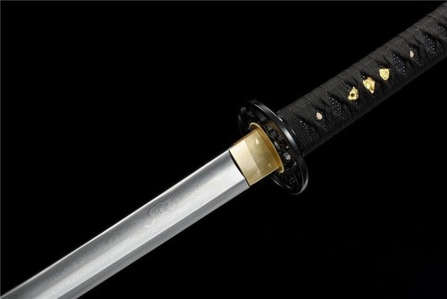 Handgefertigter gefalteter Damaststahl Samurai Katana japanisches Schwert voller Tang scharf - Bild 4 von 10