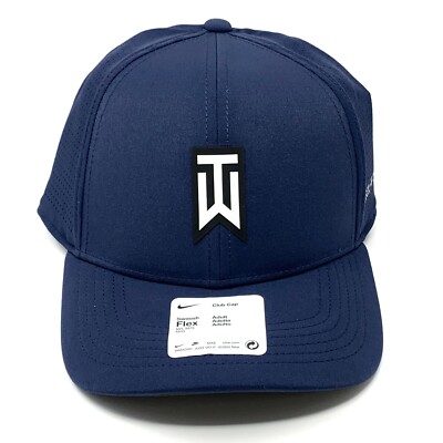 NEW Nike Tiger Woods Fitted Hat L/XL FB6454-410 Dark Blue Dri