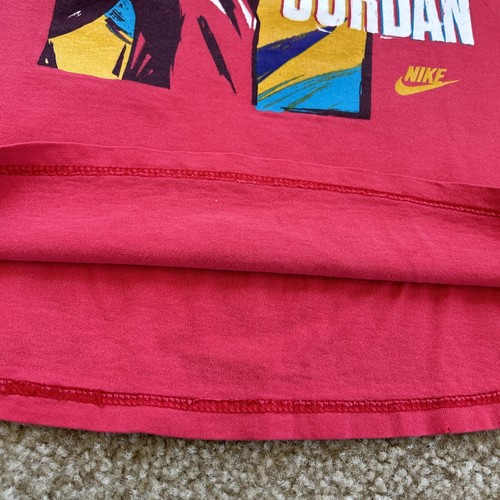 90s Nike Air Jordan VTG Graphic T-shirt Youth Basketball USA Size Medium 10-12 - Picture 8 of 13