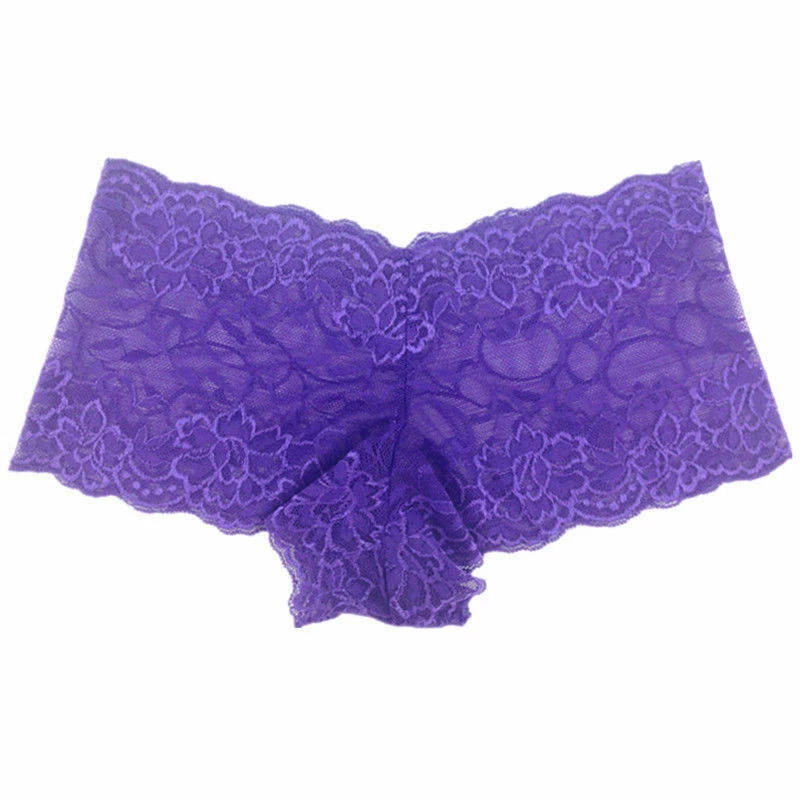 6 X Women Ultra Thin Lace French Boxers Shorts Ladies Knickers Underwear Panties - Image 3 of 4