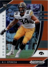 2020 Panini Prizm Draft Picks Prizms Orange #162 A.J. Epenesa - NM-MT