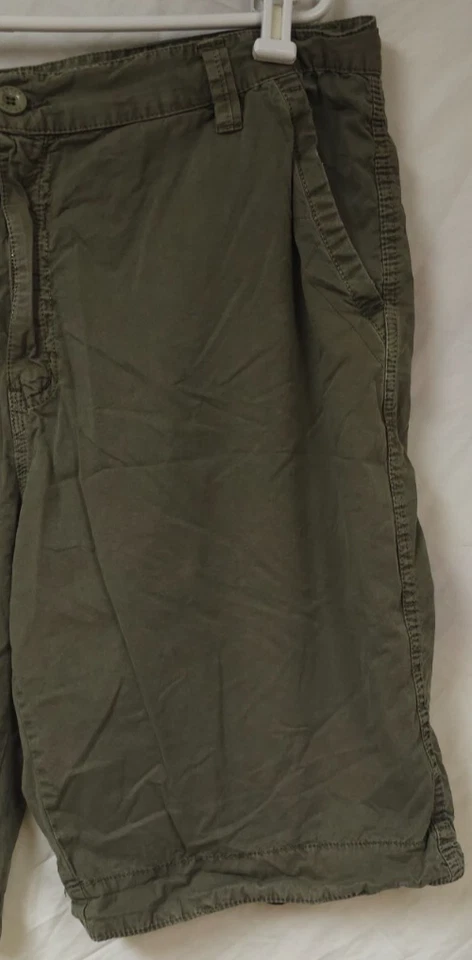 Stone Touch Mens 40x12 Green Relaxed Khaki Chino Grunge Cotton Outdoors Shorts - Image 3 of 4
