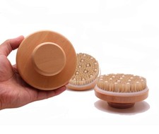 Engrave logo-Bath brush boar bristle massage body brush dry brush shower brush