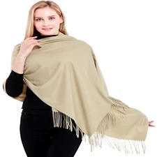 CJ Apparel Nude Thick Solid Color Cotton Blend Shawl Seconds Scarf Pashmina NEW
