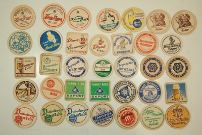 Konvolut Alte Bierdeckel 35 Stück versch. Brauereien Varianten DDR / BRD / BD 2