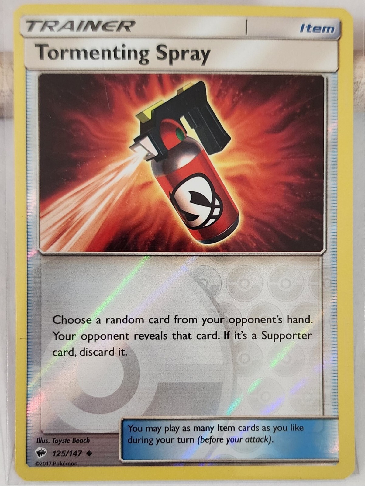 Pokemon Card Burning Shadows Tormenting Spray 125/147 Reverse Holo - NM/MT