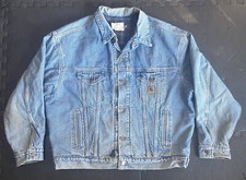 Vintage Carhartt Denim Jean Jacket Blanket Lined JB0998 Size XL Made In USA