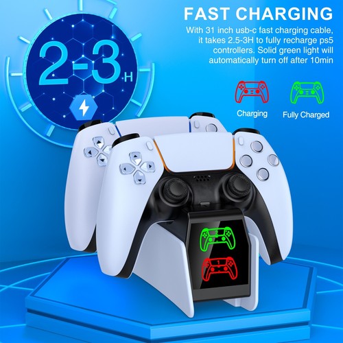 For PS5 Playstation 5 Controller Fast Dual Charger Dock Station Charging stand - Picture 2 of 8