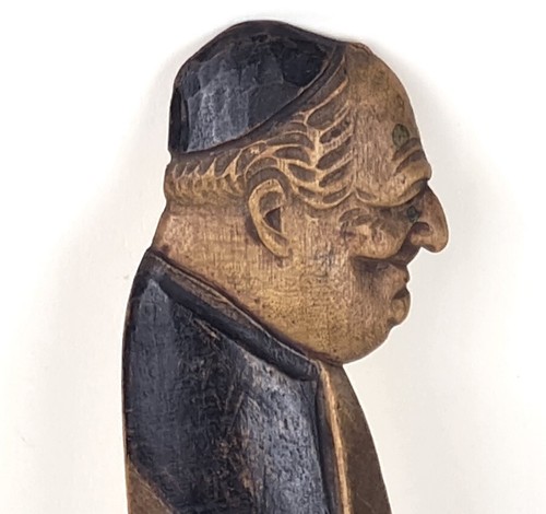 Seltener Brieföffner aus Holz, religiöse Kunst, Priester, um 1900 P37 - Picture 8 of 8
