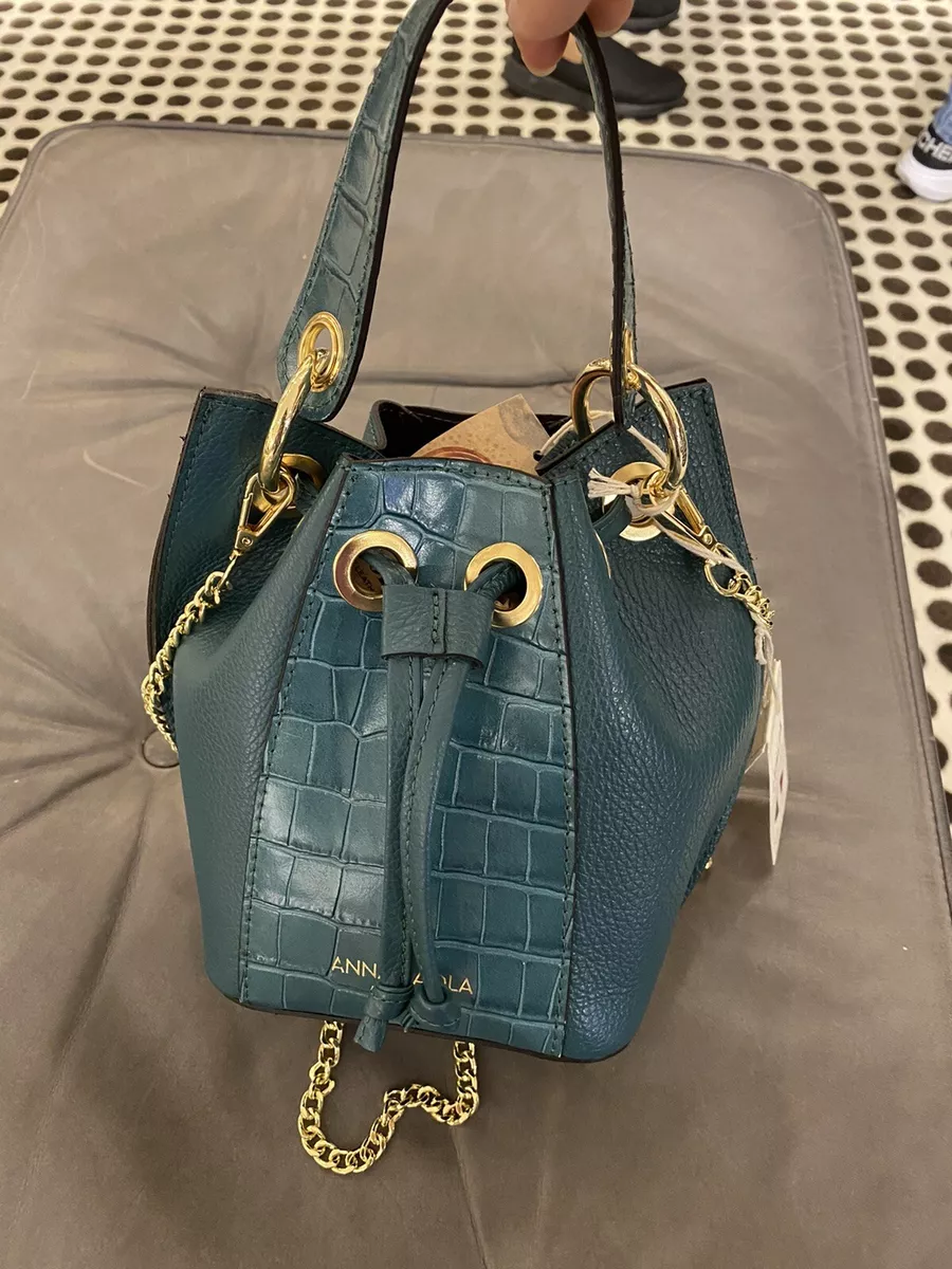 Genuine leather shop bucket bag