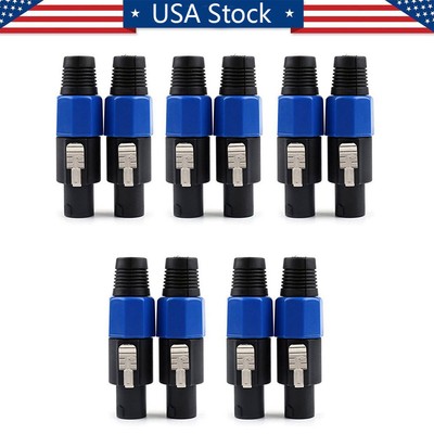 8 Pack x Speakon Male Plug 4 Pole Conductor Pro Audio Speaker Cable Connectors