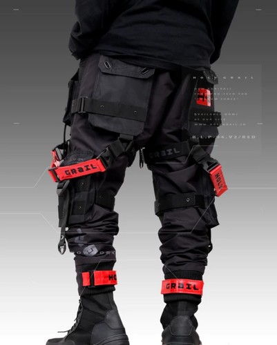 Pantalones de carga pesada negros/rojos para hombre HG B.L.P-04.V2/ROJO - Imagen 9 de 10