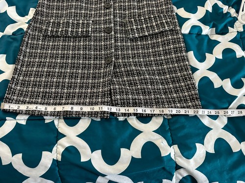 Asos Design Size 12 Shift Dress Button Up Sleeveless Tweed - Picture 8 of 10