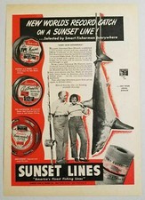 1947 Print Ad Sunset Fishing Lines 745-Pound Mako Shark San Francisco,CA