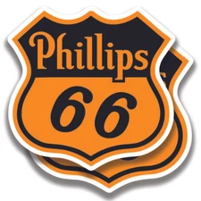 PHILLIPS 66 DECALs 2 Stickers Bogo Vintage Car Window Bumper Truck