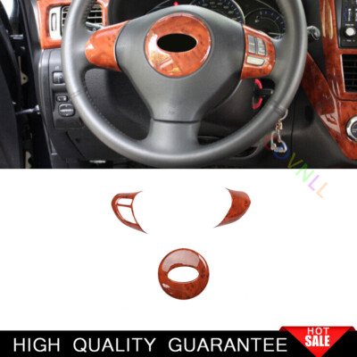 For Subaru Forester 2009-2013 Red Wood Grain Steering Wheel Button Cover Trim