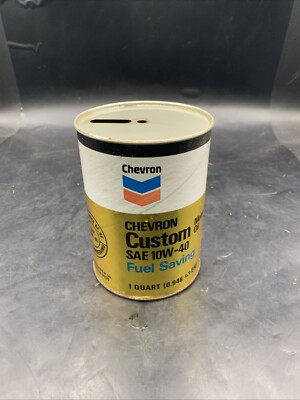 Chevron Delo 400 Motor Oil Can SAE 20W/20 B One Quart Empty Cardboard USA E20