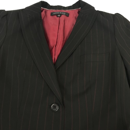 ANNE KLEIN SUIT Karriere Arbeit Blazer Jacke schwarz rot Streifen Damengröße 10 - Bild 7 von 7