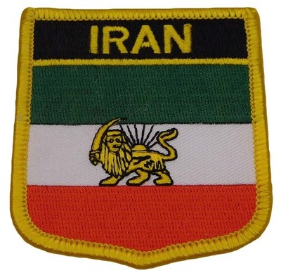 IRAN Persian Lion Old Country Flag Iron On PATCH CREST SHIELD BADGE