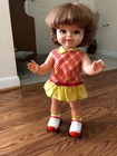 Vintage 1967 Mattel Baby First Step Doll Redhead with Skates 19" All Original.