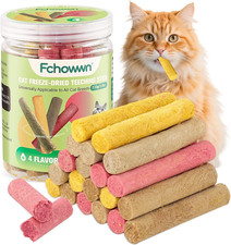 4 Flavors/110G Freeze-Dried Cat Treats,Natural Crunchy Cat Treats,Chew Sticks