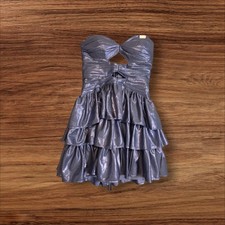 Jovani Metallic Mermaid Cut Out Ruffle Layer Prom Party Dress Med Built In Bra