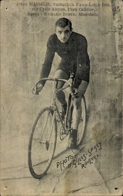 CPA Jules Masselis, Vanqueur Paris Lounger 1909, Cycle Alcyon - 11246943