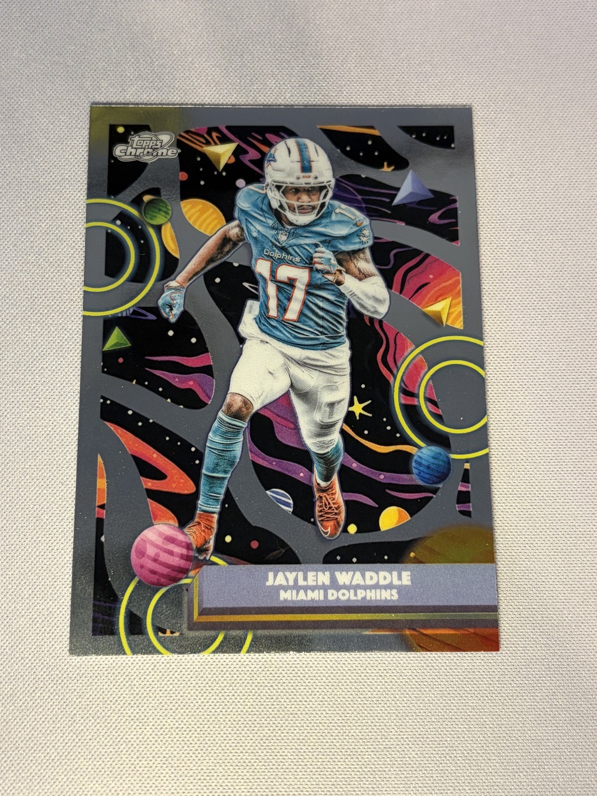 Topps Chrome Cosmic Jaylen Waddle Miami Dolphins Base Set #61 2025
