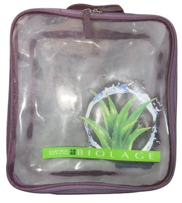 Matrix Biolage Hydratherapie Zipper 10.5'' X 9.5'' Clear + Purple Cosmetic Bag