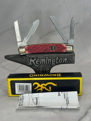 New Browning 4 Blade Congress Knife Red Bone John Browning Sig Shotgun Etching