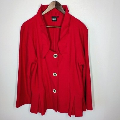 Beyond Definition Wool Jacket Womens  XL Red Sophisticated Business Casual