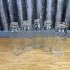5VTG Pyrex Evenflo Made in USA Clear Glass Baby Bottle 8 oz. No/lids